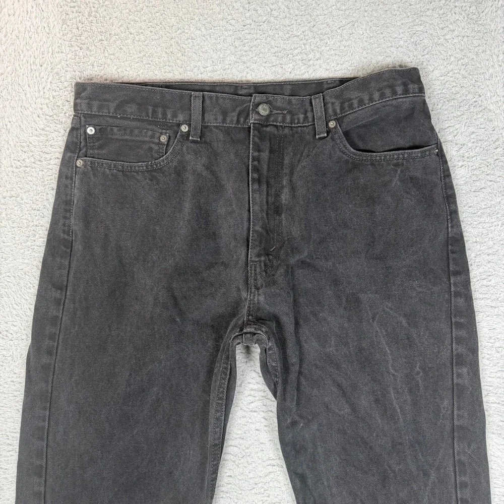 Levis 505‎ Mens Regular Fit Straight Leg Black Denim Jeans 38x32 PC9-00505-0260